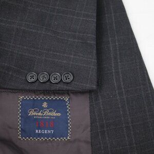 Brooks brothers sport coat Men's 44L Regent 1818 Drago Italian wool plaid notch